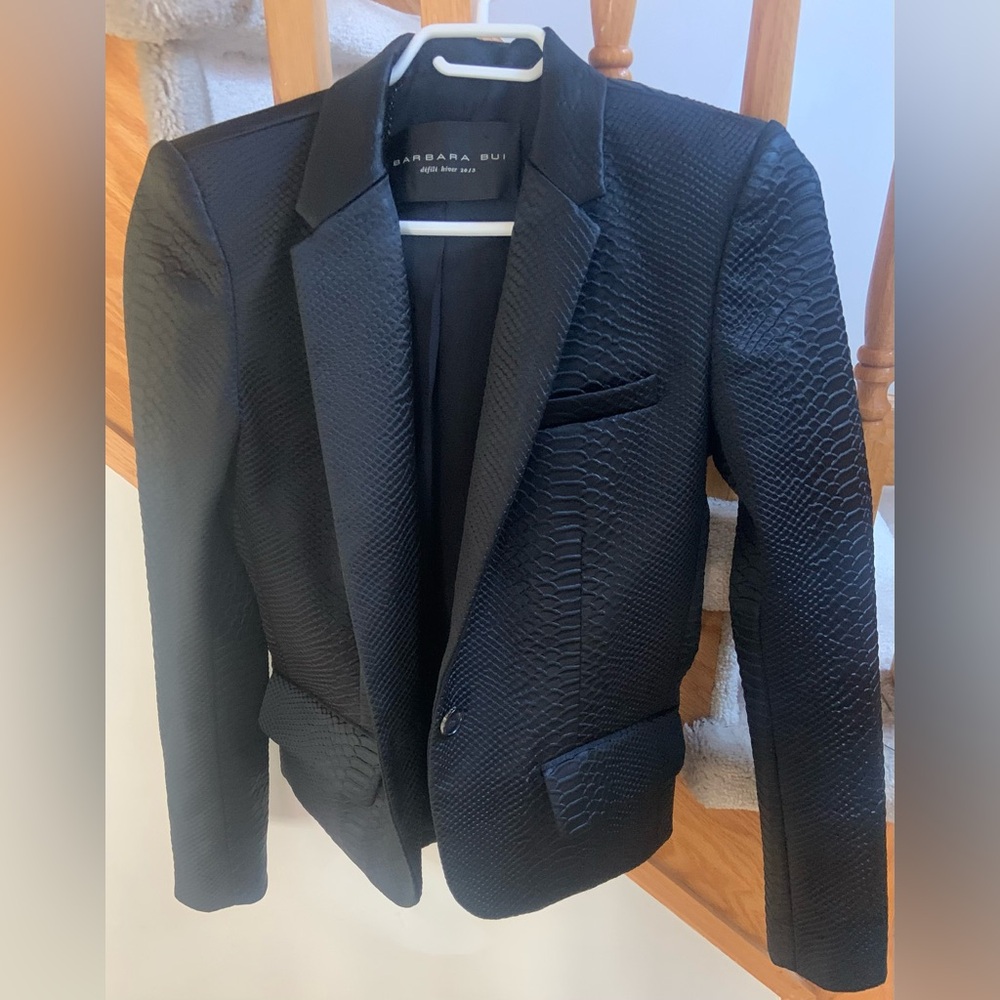 Barbara Bui Black Tailored Blazer with Textured Fabric